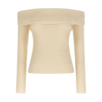 Rick Owens Round-neck Knitwear, female, White, Size: M Rick Owens Sweaters White