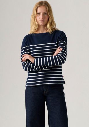 Levi's Langarmshirt LEVIS MARIN STRIPE TOP, Damen, Gr. XS (34), magnolia stripe navy, Sweatware, Obermaterial: 100% Baumwolle, gestreift, normal h&uuml;ftbedecken
