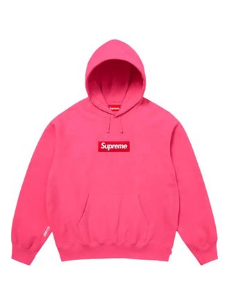 SUPREME logo-patch hoodie - Rosa