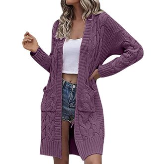 Generic Lady Lightweight Jacket Womens Cardigan Jacket Womens Autumn and Winter New Casual Fashion Loose Long Sleeve Solid Sweater Coat Long Cardigans for Wom