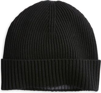 Nordstrom Merino Wool Cuff Beanie in Black at Nordstrom