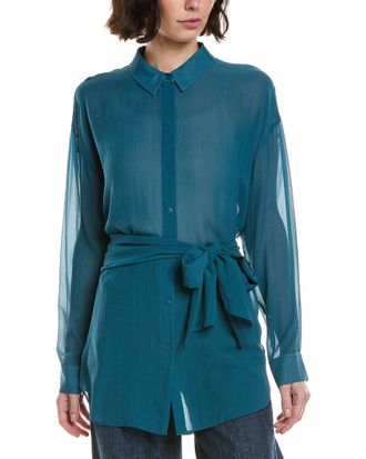 Eileen Fisher Classic Collar Silk Shirt