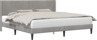 vidaXL Struttura Del Letto Grigio Chiaro 180 X 200 Cm Velluto Vidaxl