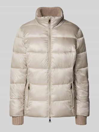 White Label Steppjacke mit Stehkragen in Silber, Größe 34