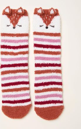 Fat Face FatFace Orange Fox Fluffy Socks