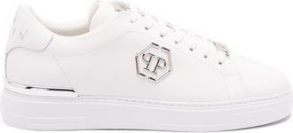 Philipp Plein Leather Low-Top Sneaker Hexagon