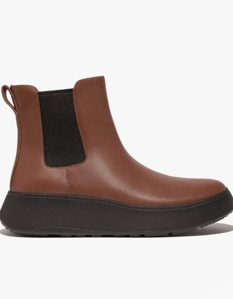 FitFlop Womens FitFlop F-MODE FLATFORM Womens Chelsea Boots Rich Brown - Size: 8