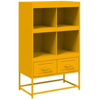 vidaXL Aparador De Acero Amarillo Mostaza 68x39x111,5 Cm Vidaxl