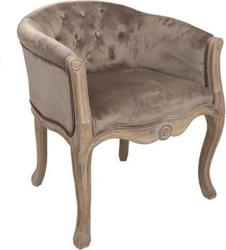 Wanderlust Deco Wanderlust Deco - Butaca de madera tapizada gris 61x61x71