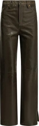 Golden Goose Melany Leren Broek - Dames - Broeken - Groen - Maat: M Zijde