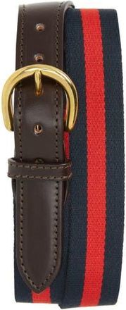 Drake's Stripe Web Belt in 252 Navy/red at Nordstrom Rack, Size Small
