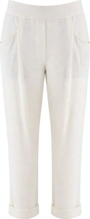 Brunello Cucinelli Brunello Cucinelli, Cropped Trousers, female, White, Size: XS Tapered Trousers