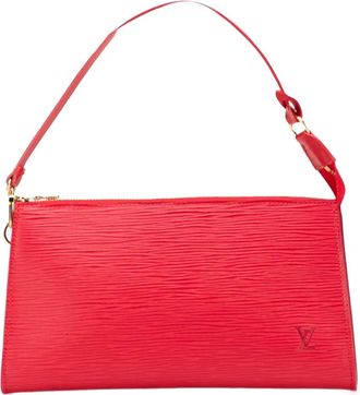 Louis Vuitton Borsa a spalla Pochette Accessoires in pelle Epi 2002 - Rosso