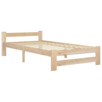 Berkfield Home Bed Frame Solid Pine Wood 100x200 cm in Light Brown