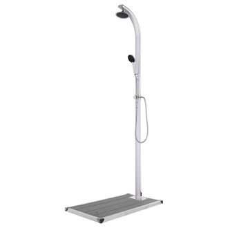 vidaXL Ducha De Jard&iacute;n Con Base Gris 220 Cm Aluminio Vidaxl