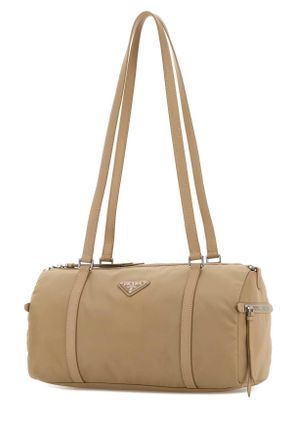 Prada Womens Beige Re-Nylon Large Shoulder Bag Cammello 1 Borse A Mano