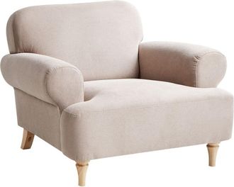 Beliani Beliani - Sill&oacute;n Retro De Tela Patas De Madera Poli&eacute;ster Asiento Grueso Gris Pardo Kiberg