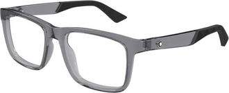 Montblanc Rechthoekig Optisch Montuur - Heren - Brillen - Grijs - 55 MM - Accessoires