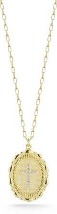 Glaze Jewelry Sterling Silver Oval Cross Necklace