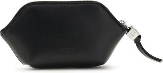 Ganni Womens Bou Coin Purse With Poodle Black Wallet