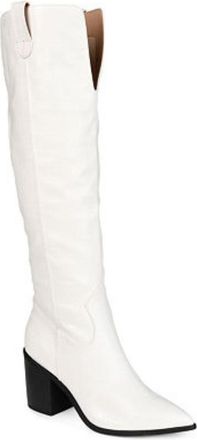 Journee Collection Therese Womens Bone Leather Knee-High Boots GAL225