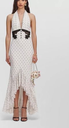 Self Portrait polka-dot halterneck maxi dress