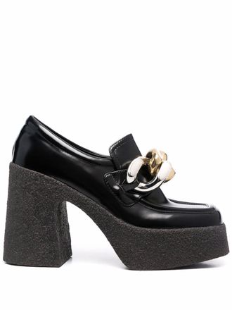 Stella McCartney Skyla chain-embellished 115mm pumps - women - Other fibres - 38.5 - Black
