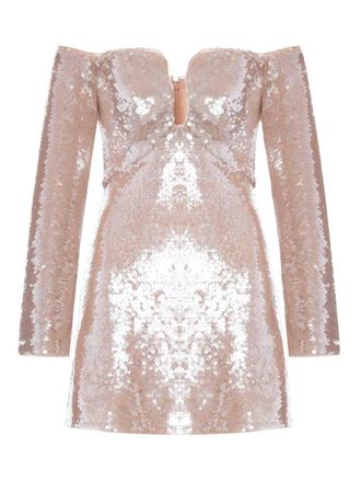Self Portrait Off-Shoulder Sequin Mini Dress