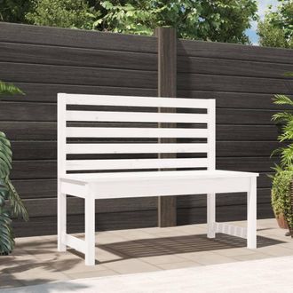 vidaXL Banco De Jard&iacute;n Madera Maciza De Pino Blanco 109 Cm Vidaxl