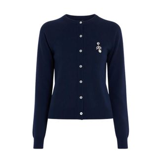 N&deg;21 Merino Cardigan - Dames - Truien - Blauw - Maat: 2XL Wol