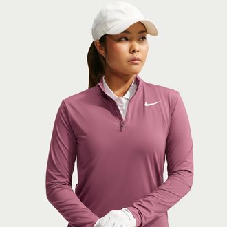 Nike Womens Victory Dri-FIT 1/4-Zip Golf Top in Red | HF6586-654