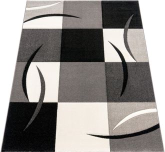 Paco Home Teppich »Diamond 665« rechteckig 17 mm Höhe Karo Muster, 3D-Design, auch als Läufer, Wohnzimmer, Schlafzimmer