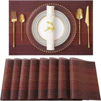 OEM 45 X 30 Cm, Juego De 4 Manteles Individuales De Pvc, Manteles Individuales Antideslizantes Y Lavables Para La Mesa, Comidas Diarias, Rojo