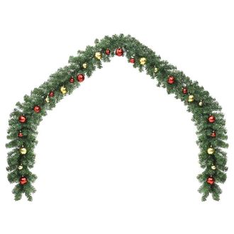 Berkfield Home Christmas Garland Decorated with Baubles & LED Lights 20 m