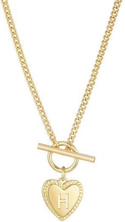 Adornia Initial Heart Toggle Necklace in Gold-H at Nordstrom Rack