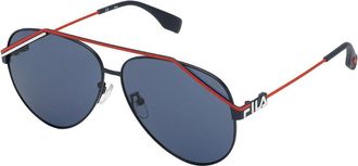 Fila SFI018 01AQ Mens Sunglasses Blue Size 61