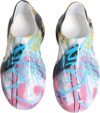 Dolce & Gabbana Mens Multicolor Graffiti Daymaster Sneakers Shoes Calf Leather