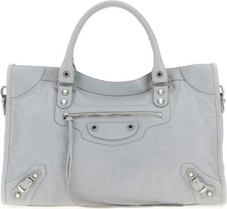 Balenciaga Light Grey Leather Medium Le City Handbag