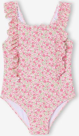 Vertbaudet Badeanzug mit Blumen M&auml;dchen hellrosa