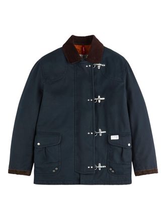 Fay 4-Hook Jacket With Blue Corduroy Details And Lobster-Claw Fastening