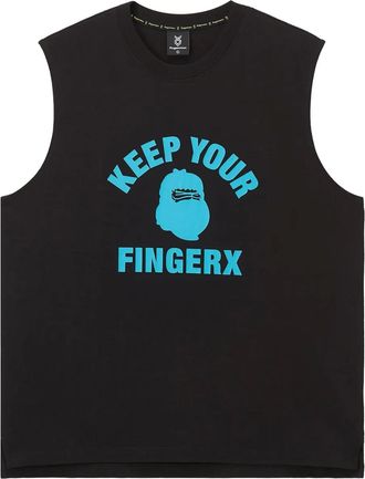 Fingercroxx Top smanicato con stampa - Nero