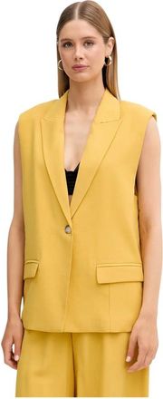 Vicolo Gilet - Dames - Gillet - Geel - M - Polyester - Kostuums