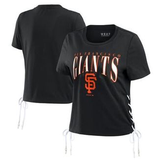 WEAR by Erin Andrews Womens WEAR by Erin Andrews Black San Francisco Giants Side Lace-Up Cropped T-Shirt at Nordstrom, Size X-Small