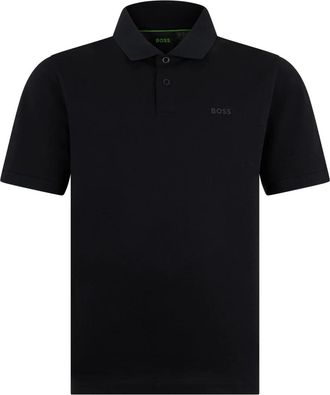 HUGO BOSS Bedrukte Polo in Katoen Piqu&eacute; - Heren - Polos - Zwart - XS - Katoen - Tops