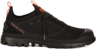 Palladium Sneakers, male, Black, 10 1/2 UK, Lite Travel Low Black Textile Trainers