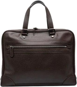 Louis Vuitton Pre-owned Taiga Igor Briefcase - Heren - Pre-owned - Bruin - Maat: ONE Size Leer