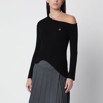 Vivienne Westwood T-shirt nera Orgy con spalle scoperte