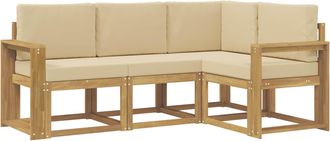 vidaXL Conjunto De Sof&aacute;s De Exterior 4 Uds. Y Beige Vidaxl
