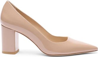Stuart Weitzman Power Block 75 - Dames - Pumps - Beige - 37 1/2 EU - Leer - Schoenen