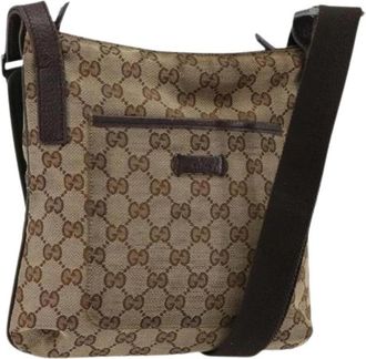 Gucci Pre-owned GG Canvas Schoudertas - Dames - Vintage Schoudertas - Beige - ONE Size - Leer - Vintage